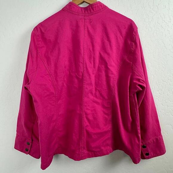 i.e. relaxed Womans 3XL Jacket Pink Button Down Zip 80s 90s vibe - Picture 5 of 9